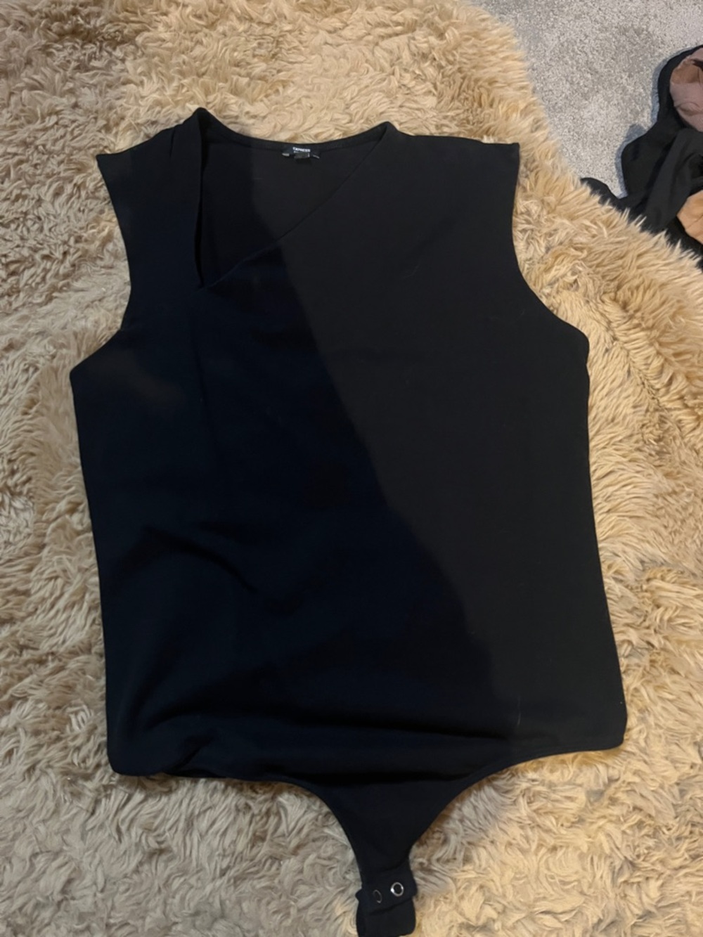 Express Black Sleeveless V-Neck Bodysuit